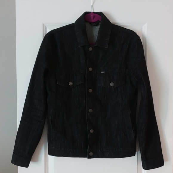STRAIGHT TO HELL OUTSIDER – DARK KING – RAW DENIM JACKET Black - Small - Picture 3 of 7